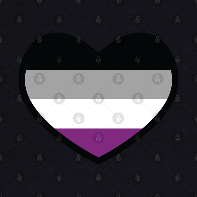 Asexual Flag Heart by deadbeatprince typography